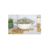 Evita Istiridye Gold Granit 24 Cm Derin Tencere Fildişi
