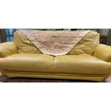 Evita-Jakarlı Koltuk Örtüsü - 140 x 140 cm - Sarı - Bordo