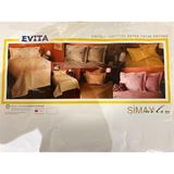 evita Simay Nakışlı Kapitone Keten Yatak Örtüsü - Kahverengi - 260 x 270 cm
