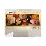 evita Simay Nakışlı Kapitone Keten Yatak Örtüsü - Krem - 260 x 270 cm