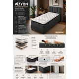 Evitaç Vizyon Antrasit Ortopedik YATAK90X190 - 90 x 190 cm