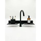 Eviye Önü Organizer Rafı Metal Lavabo Üstü Raf Mutfak Evye Üstü Organizer Duvara Yapışkanlı Delmeden Montaj Lavabo Arkası Raf Süngerlik Sabunluk Mutfak Rafı
