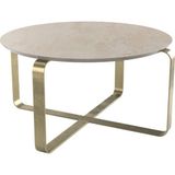 Evka Alonzo Metal Ayak Eskitme Pirinç Bej Mermer Tabla Orta Sehpa