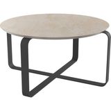 Evka Alonzo Metal Ayak Siyah Statik Bej Mermer Tabla Orta Sehpa