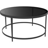 Evka Begonya Metal Ayak Siyah Statik Füme Cam Tabla Orta Sehpa