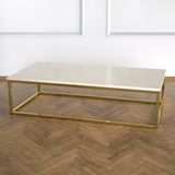 Evka Potrica Pirinç Ayak Bej Mermer Tabla Orta Sehpa