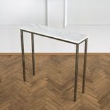 Evka Shiny Dresuar Eskitme Pirinç Beyaz Mermer Tabla