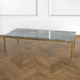 Evka Shiny Pirinç Ayak Siyah Mermer Tabla Orta Sehpa