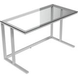 Evka Tekli Desk Çalışma Masası - Mat Beyaz Ayak Şeffaf Cam - Y: 75 cm D: 60 cm G: 120 cm