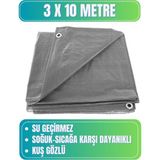 Evkar 3X10 Metre Su Geçirmez Pullu Çadır Branda Tente Yağmurluk Gölgelik 3X10M - Gri - 3 x 10 m