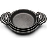 Evkar Granit Döküm Yumurta Sahanı Tava Seti 3'lü Siyah 18-20-22 Cm Granit Kaplama