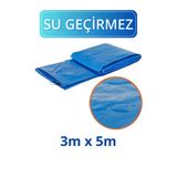 Evkar -Mavi 3x5m- Su Geçirmez Pullu Çadır Branda Tente Yağmurluk Gölgelik 3x5m