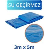 Evkar Mavi Su Geçirmez Pullu Çadır Branda Tente Yağmurluk Gölgelik 3m x 5m - 3 x 5 m