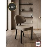 Evko Mobilya Damla Sandalye, Mutfak Salon Sandalyesi, 2 Adet Sandalye, Metal Sandalye, Yemek Sandalyesi, Otel Cafe Restoran Sandalyesi - Kahverengi