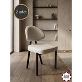 Evko Mobilya Damla Sandalye, Mutfak Salon Sandalyesi, 2 Adet Sandalye, Metal Sandalye, Yemek Sandalyesi, Otel Cafe Restoran Sandalyesi - Krem