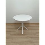 Evko Mobilya Evko Mobilya, Masa, Yuvarlak Masa, Ahşap Masa, Mutfak Yemek Masası, Balkon Masası, Metal Ayaklı Masa, 80 cm - Beyaz - Beyaz