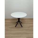 Evko Mobilya Evko Mobilya, Masa, Yuvarlak Masa, Ahşap Masa, Mutfak Yemek Masası, Balkon Masası, Metal Ayaklı Masa, 80 cm - Beyaz - Siyah