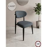 Evko Mobilya Inci Sandalye, Mutfak Salon Sandalyesi, 2 Adet Sandalye, Metal Sandalye, Yemek Sandalyesi, Otel Cafe Restoran Sandalyesi - Gri
