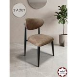 Evko Mobilya Inci Sandalye, Mutfak Salon Sandalyesi, 2 Adet Sandalye, Metal Sandalye, Yemek Sandalyesi, Otel Cafe Restoran Sandalyesi - Kahverengi
