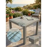 Evko Mobilya Rattan 90X90 Masa, Plastik Masa, Bahçe Balkon Teras Masası, Kare Masa, Dış Mekan Masası - Cappuccino