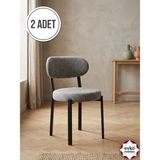 Evko Mobilya Smart Sandalye, Mutfak Salon Sandalyesi, 2 Adet Sandalye, Metal Sandalye, Yemek Sandalyesi, Otel Cafe Restoran Sandalyesi - Gri