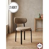 Evko Mobilya Smart Sandalye, Mutfak Salon Sandalyesi, 2 Adet Sandalye, Metal Sandalye, Yemek Sandalyesi, Otel Cafe Restoran Sandalyesi - Kahverengi
