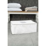 Evle 1 Adet Baskılı İpli Yastık Kıyafet Hurcu 52 X 28 X 22 Cm Beyaz