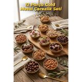 EVLE 12 Parça Gold Metal Çerezlik Ø9 cm – 12’li Set (Yükseklik 3 cm)