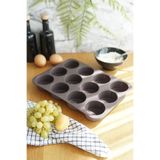 EVLE 12'Li Silikon Muffin Kek Kalıbı, Platinum Silikon, Açık Gri