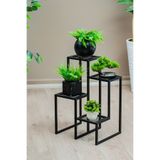 EVLE 4 Katlı Kademeli Metal Çiçeklik, Modern Saksılık, Balkon ve Salon için Dekoratif Saksı Standı