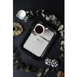 EVLE-Azura Desenli Metal Tepsi - Çay Kahve Tepsisi - Sunum Tepsisi 23 Cm X 31 Cm (Azura Sugar)
