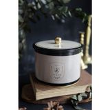 Evle Azura Desenli Yuvarlak Metal Saklama Kabı 14 Cm, Erzak Kabı - Organizer 17,5 Cm X 13 Cm Er145-6F