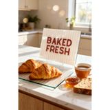 EVLE Baked Fresh Desenli Lüks Cam Kesme Tahtası 25x35 cm