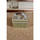 EVLE Canım Annem Desenli Kare Metal Saklama Kabı 15.8 x 15.8 x 8.7 cm, 2.2 lt