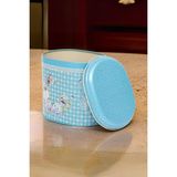 Evle Çiçek Kuş Desenli Mavi Oval Saklama Kabı 108X150X130 mm 1,7 Lt EF004-D9