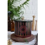 EVLE Circus Desenli Yuvarlak Metal Saklama Kabı, Erzak Saklama Kabı 14 X 12,5 Cm, 1.7 Litre, Er142-9e