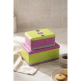 EVLE Dekoratif Dikdörtgen Saklama Kutusu 2'li Set 14x24 11,4x18,8 cm / Neon Nutcracker