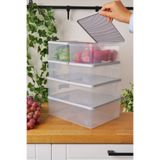 EVLE Derin Dondurucu Saklama Kabı 6'lı Set (2 x 5 Lt + 4 x 2.1 Lt), Gri