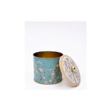 Evle- Desenli Erzak Saklama Kabı - Metal Saklama Kabı 17,5 cm x 15,5 cm (Blue) - standart