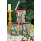 EVLE Dikdörtgen Kilitli Saklama Kabı 7.5 x 10 x 15 cm, 3 lü Set, Sunflower