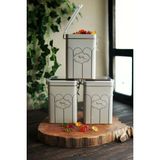 Evle Dikdörtgen Kilitli Saklama Kabı 75X100X150 3 Lü Set, Retro