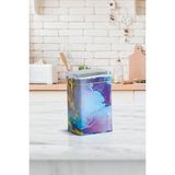 Evle Dikdörtgen Metal Kutu, 75x100x150 mm, Şeffaf Kilitli Kapak, 1 lt, Liquid Purple