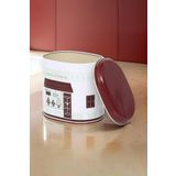 Evle EF004-F7 Patisserie Home Desenli Oval Metal Saklama Kabı