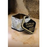 EVLE Ef014-q4 Sn_tropical Summer Desenli Kare Metal Saklama Kabı 9x9 Cm