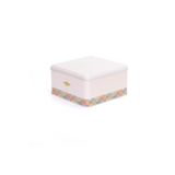 EVLE Ef026-58 Morocco Pink Desenli Kare Metal Saklama Kabı 16x16 Cm
