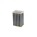 EVLE Ef043-l8 Line Black(Dİ?KEY) Desenli Dikdörtgen Metal Saklama Kabı 8x10 Cm
