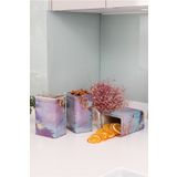EVLE Efb21f0 Dikdörtgen Kilitli Saklama Kabı 75x100x150 3 Lü Set, Liquid Purple