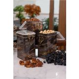 EVLE Efb21h8 Dikdörtgen Kilitli Saklama Kabı 75x100x150 3 Lü Set, Rock And Gold