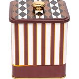 Evle ER023-1F Circus Cream Desenli Kare Metal Saklama Kabı 12X12 cm