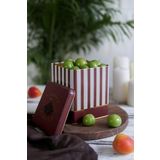 EVLE-Er024-1f Circus Cream Desenli Kare Metal Saklama Kabı 12x12 Cm (Circus Cream)